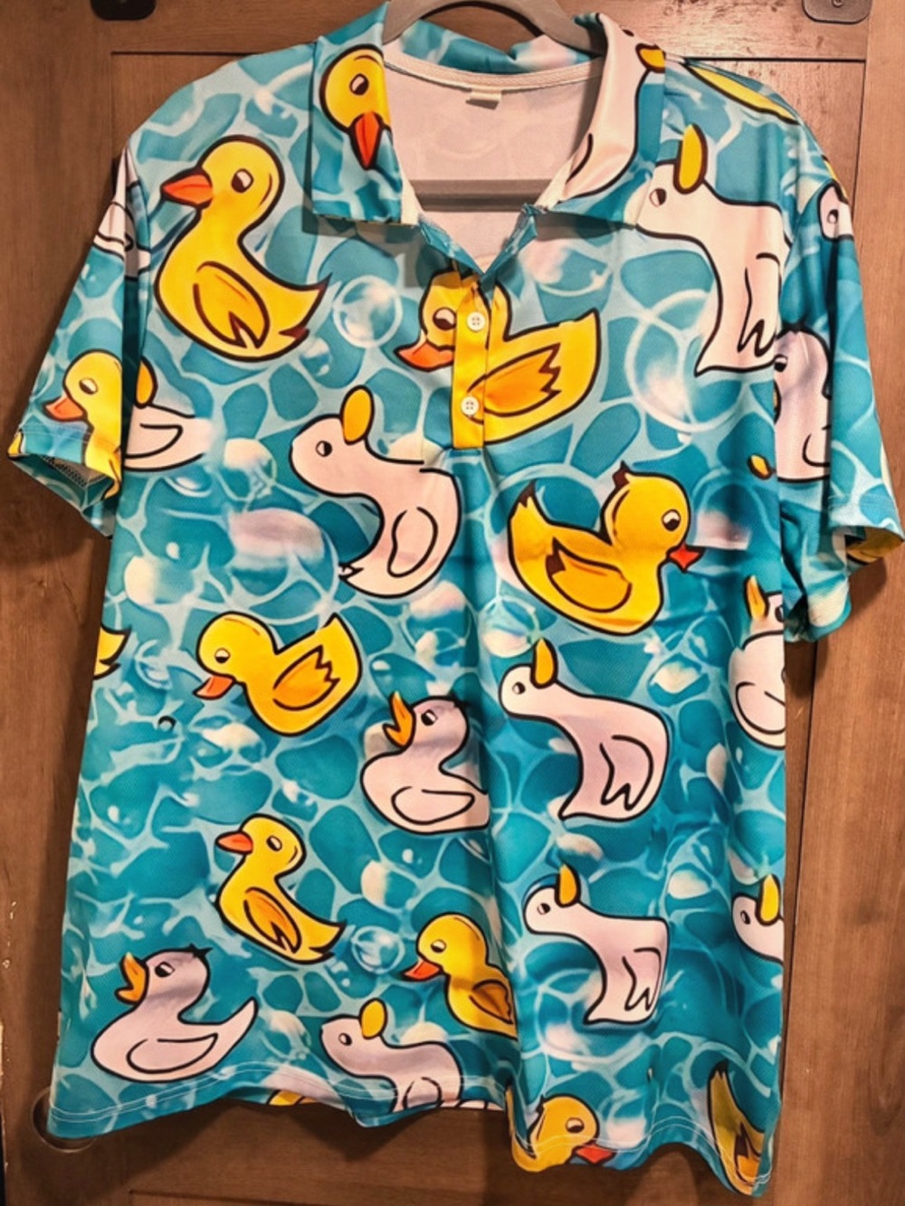 3XL Men’s Polo Golf style shirt Fun Rubber Duck Print
